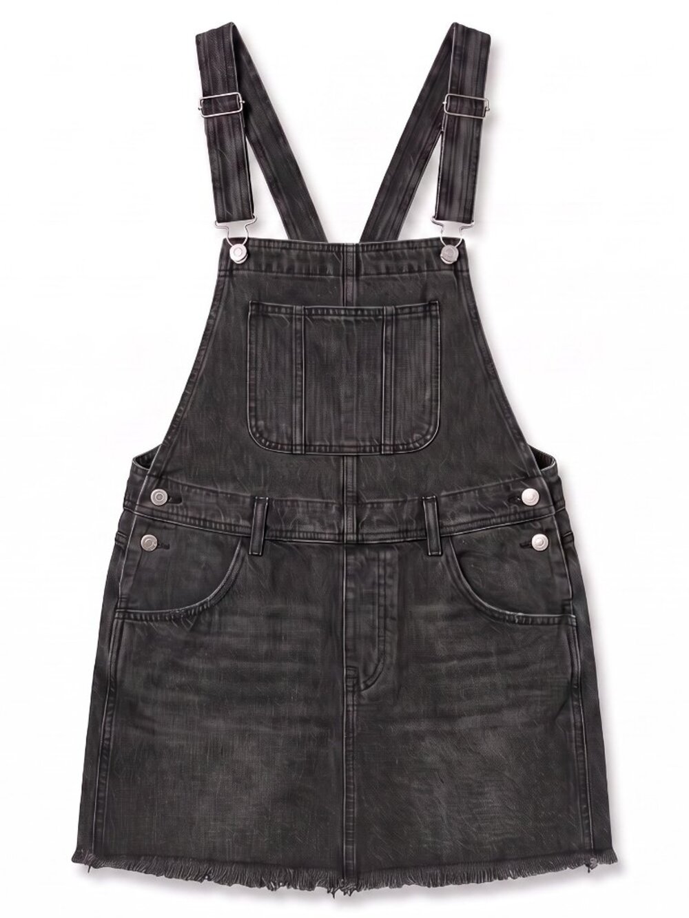 NWT Free People Black Torn Up Jumper Denim Dress Sz 14